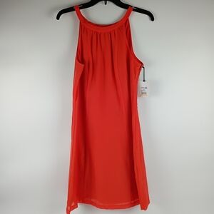 Orange Sleeveless Halter Dress